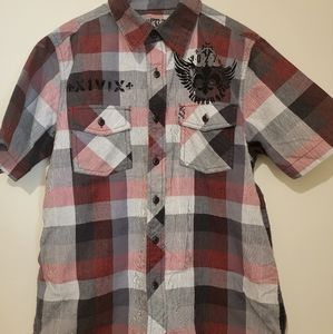Boys plaid short-sleeve button-up